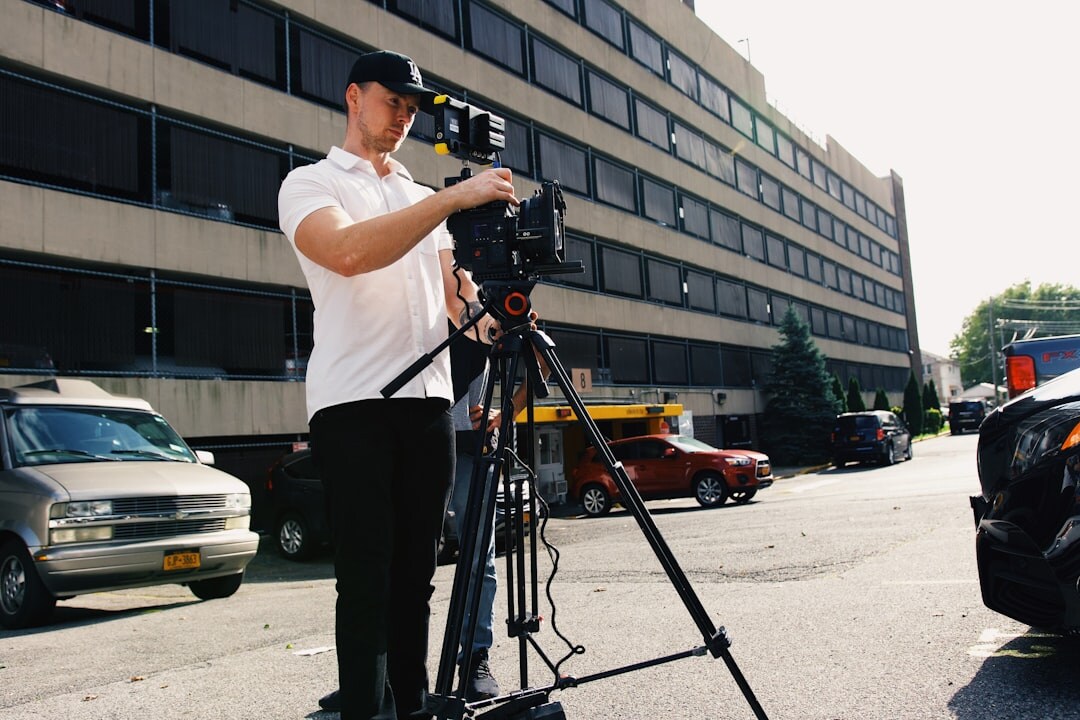 Outside broadcast van with satellite equipment used for live television coverage